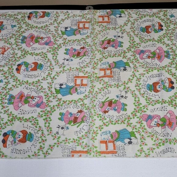 Vintage Babycare Nursery Rhyme Baby Blanket All Cotton 24x39 - Picture 1 of 4